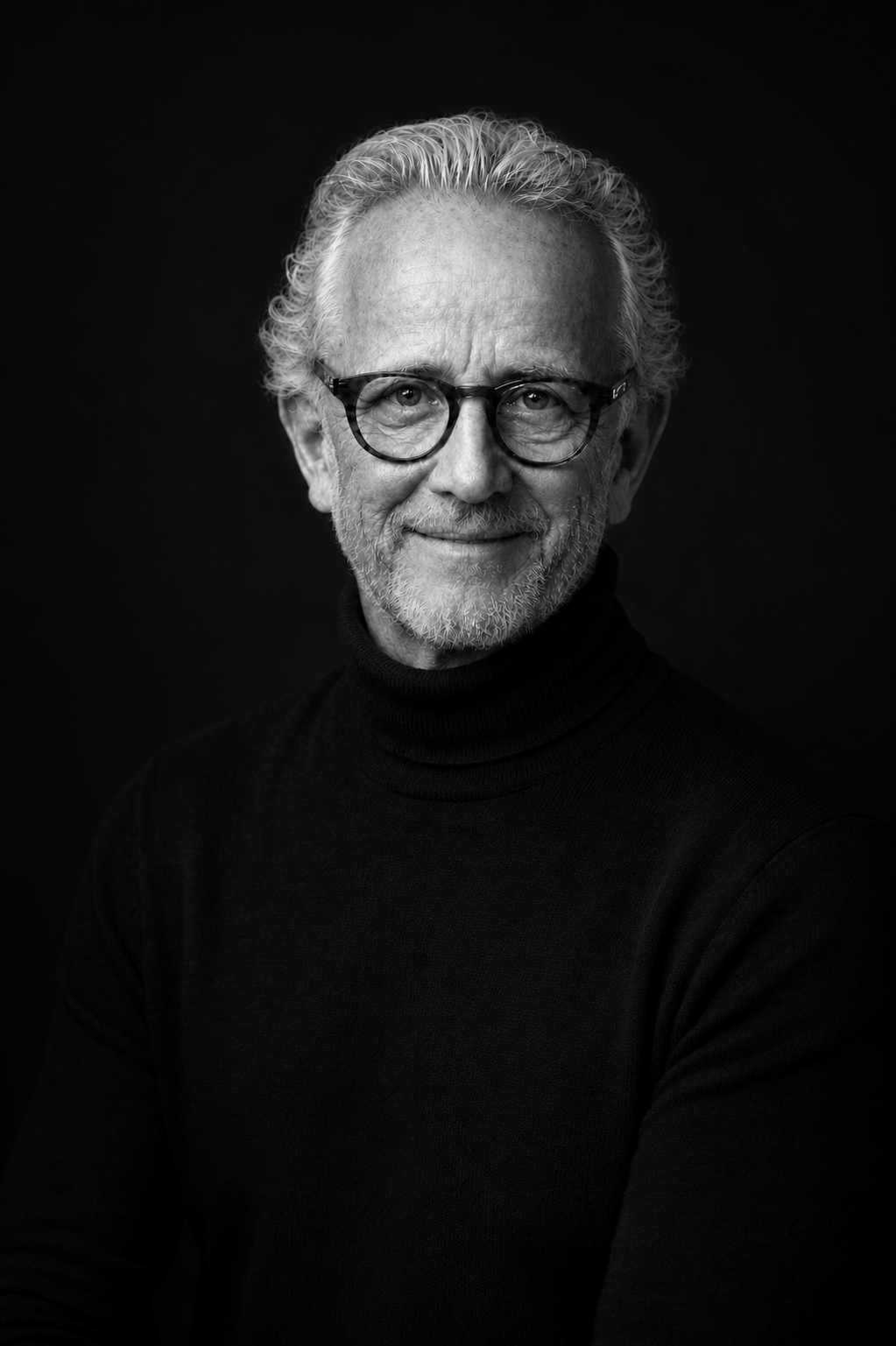 Black-and-white portrait of Håkan Forsberg